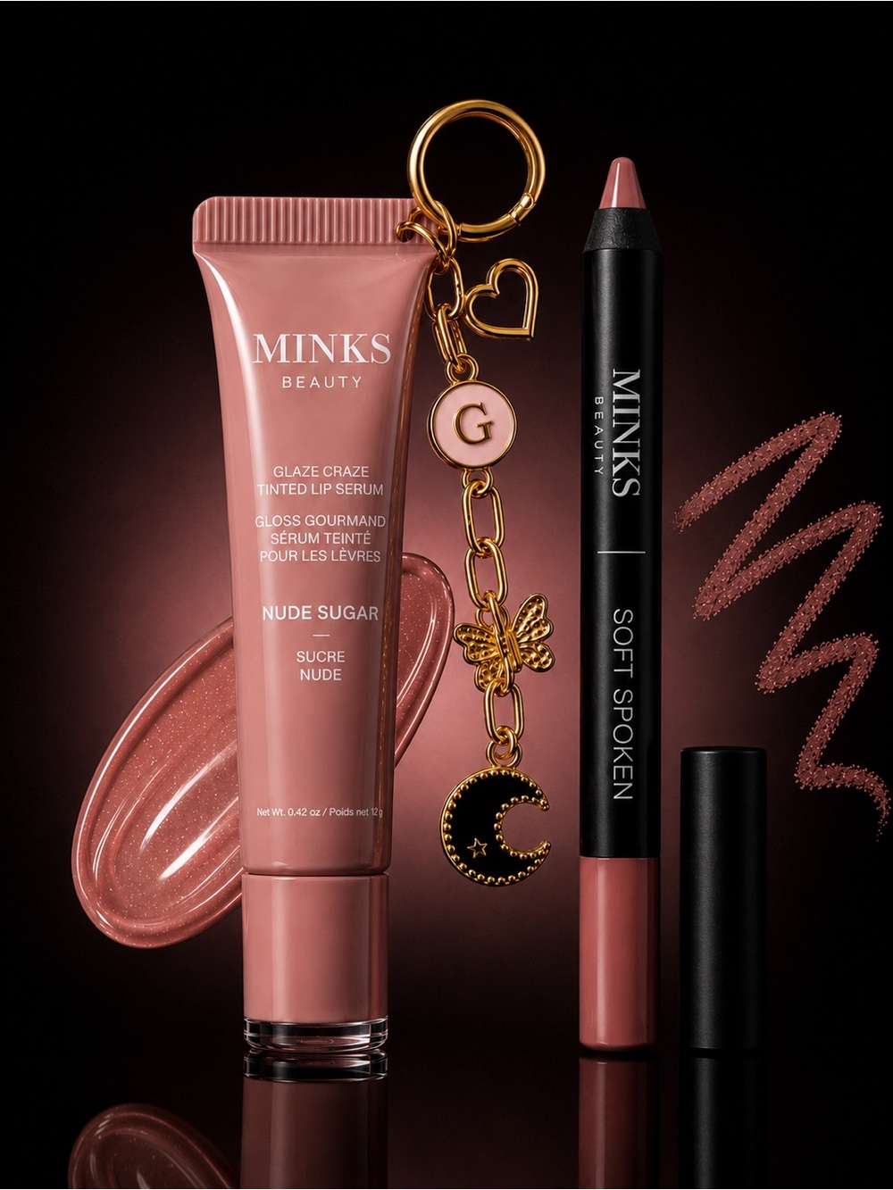 Nude Sugar Glaze Craze Tinted Lip Serum & Soft Spoken Lip Crayon